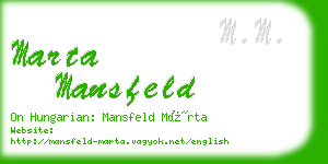 marta mansfeld business card